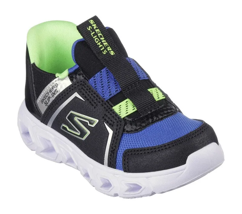 Skechers Kid's Hypno-Flash 2.0 Sneakers- Black/ Blue/ Lime
