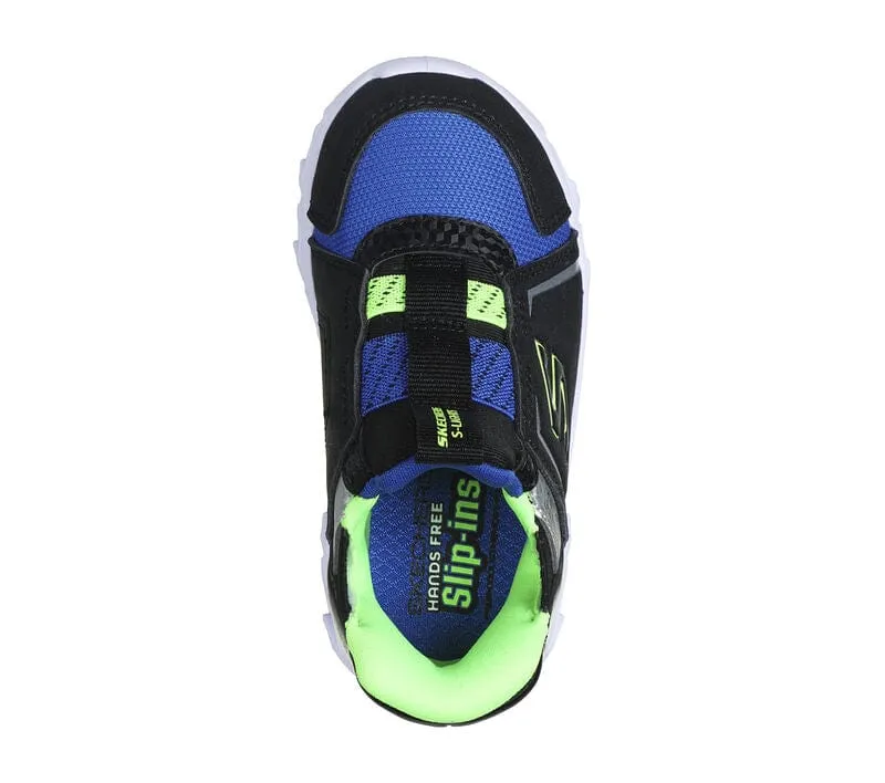 Skechers Kid's Hypno-Flash 2.0 Sneakers- Black/ Blue/ Lime