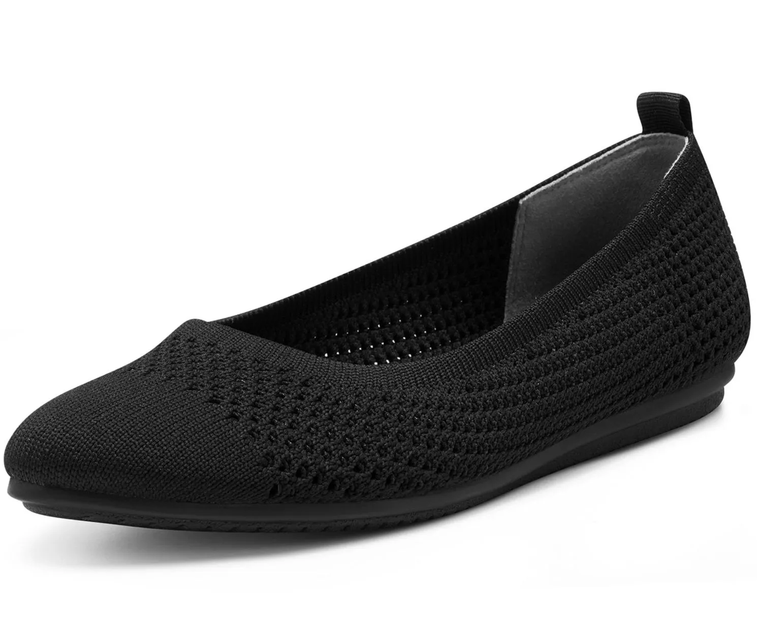 Vince Camuto Femils Black Knit Ballet Flats Flexible Fitted Comfort Shoes