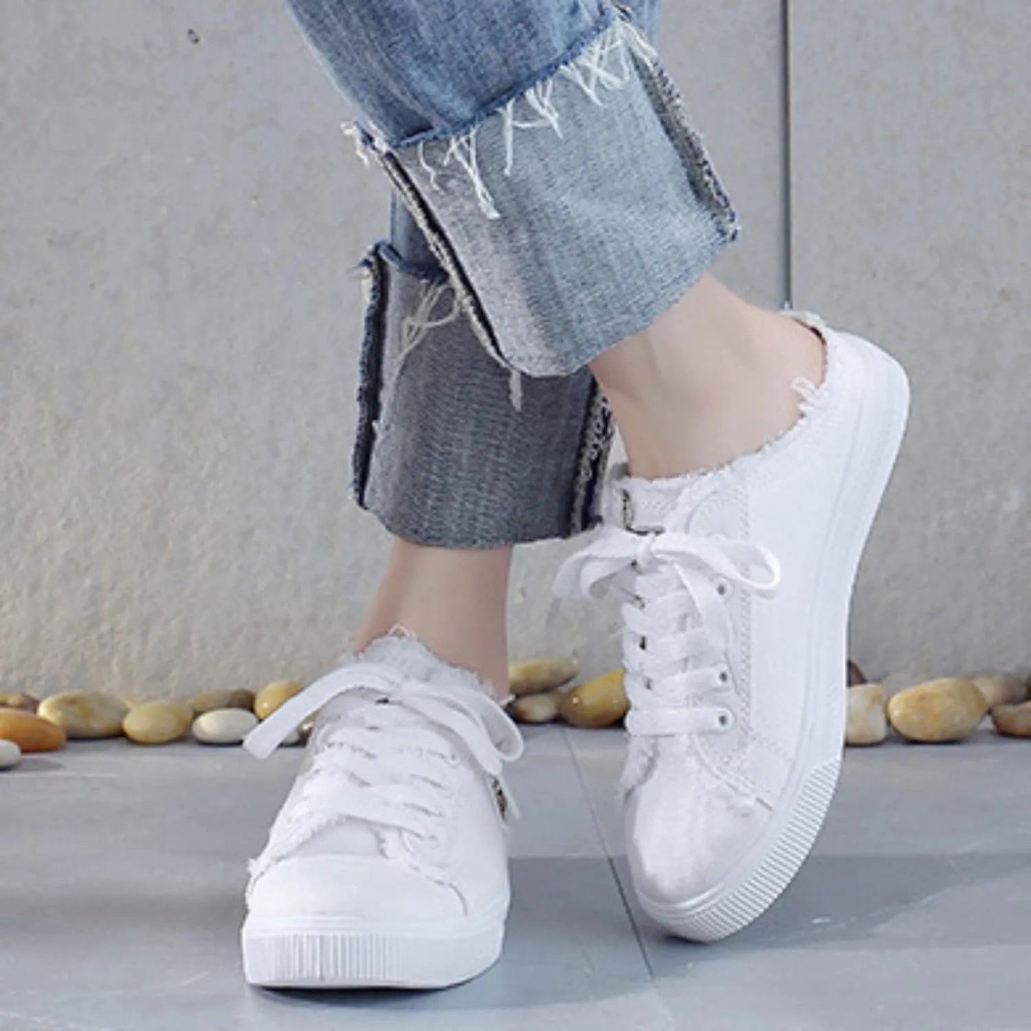 Walking Shoes for Women Canvas Mules Slip on Sneaker Fashion Comfortable Solid Color Slippers Casual Shoes for Ladies