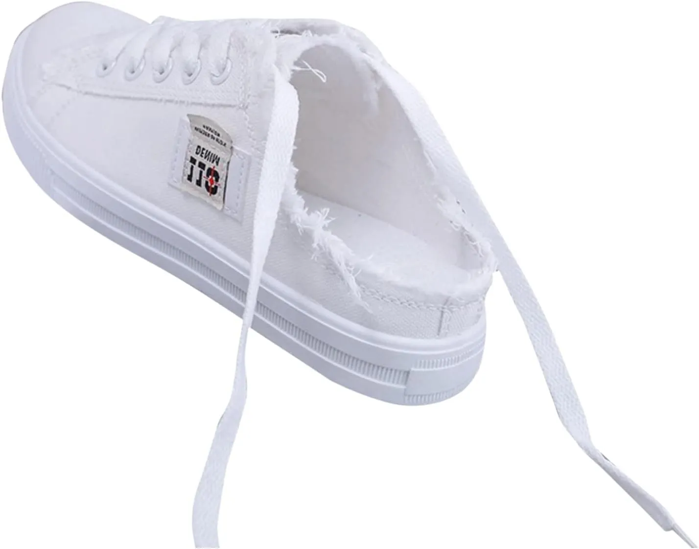 Walking Shoes for Women Canvas Mules Slip on Sneaker Fashion Comfortable Solid Color Slippers Casual Shoes for Ladies