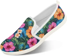 Walking Sneakers Women Lightweight Slip On Sport Shoes Comfortable Breathable Mesh Loafers for Workout US 6-11 White Sole