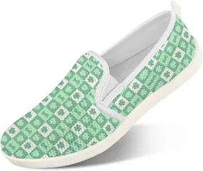 Walking Sneakers Women Lightweight Slip On Sport Shoes Comfortable Breathable Mesh Loafers for Workout US 6-11 White Sole