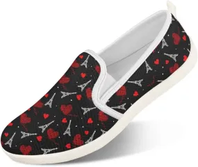 Walking Sneakers Women Lightweight Slip On Sport Shoes Comfortable Breathable Mesh Loafers for Workout US 6-11 White Sole
