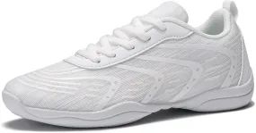 white Cheer Shoes for Womens Cheerleading shoes Girls Youth White Competition Cheerleading Gear Dance Shoe Sports Tennis Training Athletic Flats Breathable Soft comfortable kids cheer sneaker size