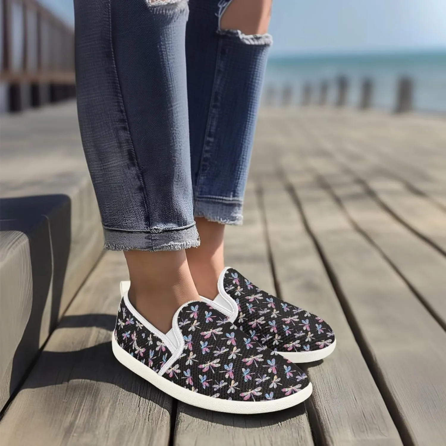 Women Slip on Sneaker Casual Flat Loafers Mesh Breathable Sport Shoes Women’s Work Loafers Athletic Trainers Footwear
