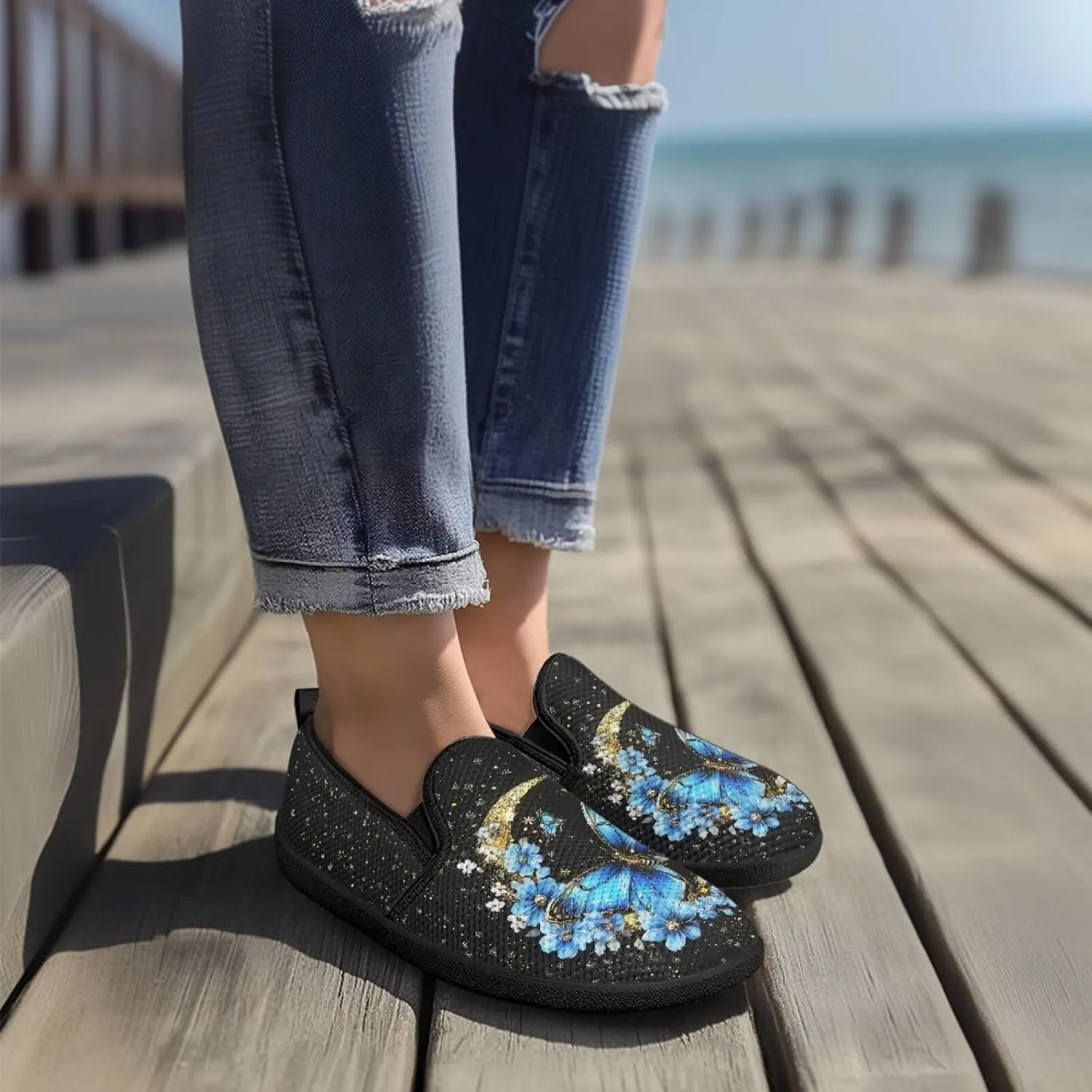 Women Slip on Sneaker Casual Flat Loafers Mesh Breathable Sport Shoes Women’s Work Loafers Athletic Trainers Footwear