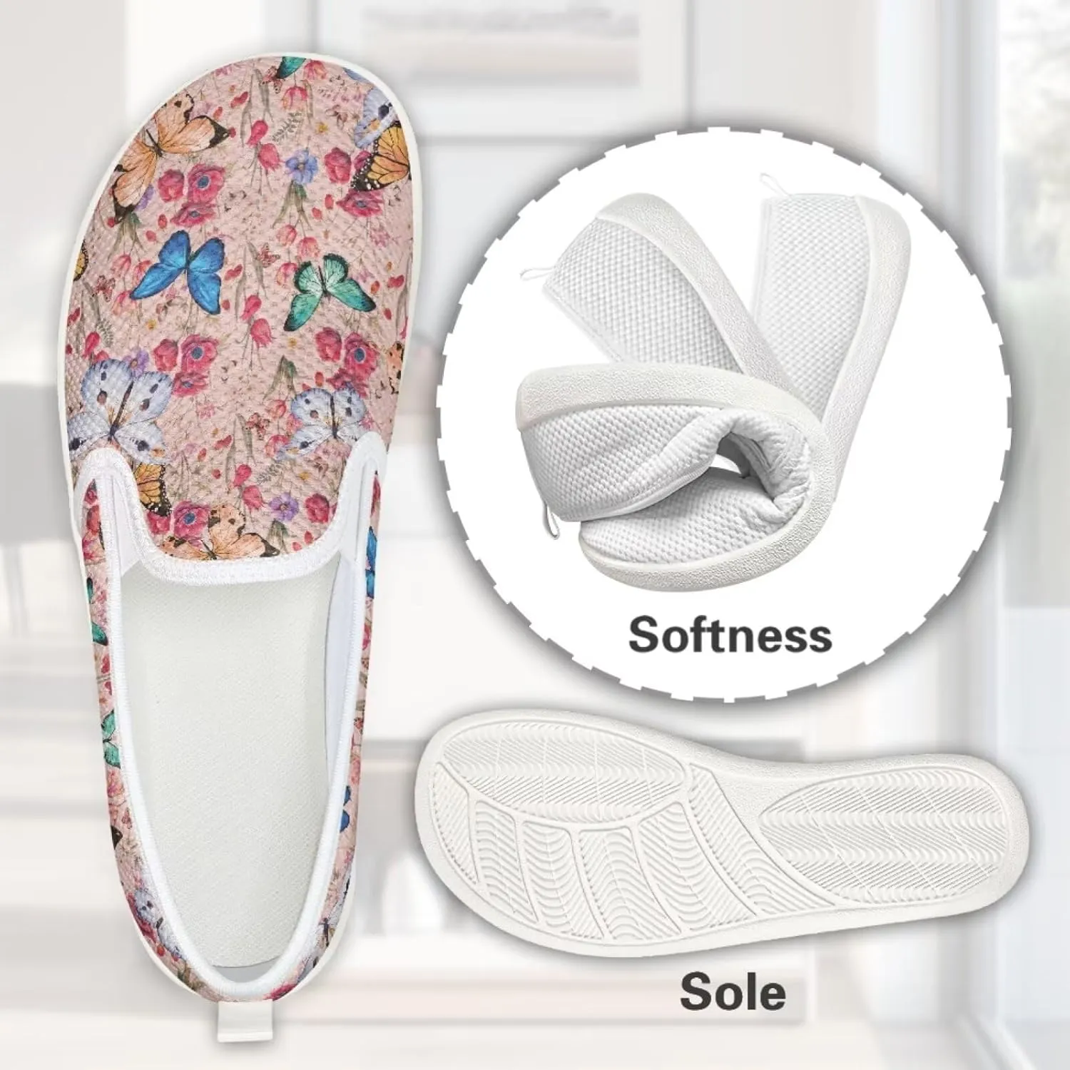 Women Slip on Sneaker Casual Flat Loafers Mesh Breathable Sport Shoes Women’s Work Loafers Athletic Trainers Footwear