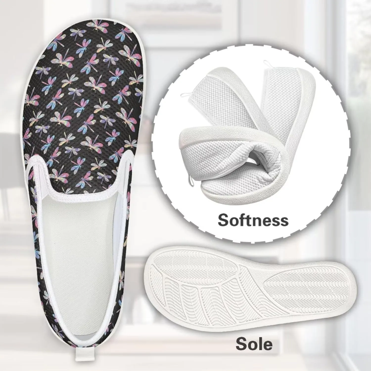 Women Slip on Sneaker Casual Flat Loafers Mesh Breathable Sport Shoes Women’s Work Loafers Athletic Trainers Footwear
