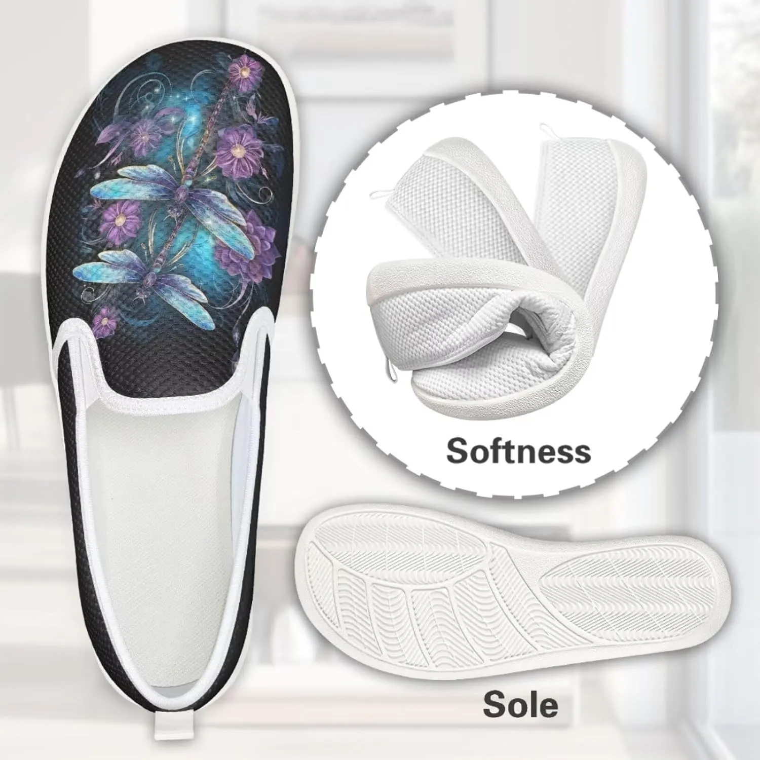 Women Slip on Sneaker Casual Flat Loafers Mesh Breathable Sport Shoes Women’s Work Loafers Athletic Trainers Footwear