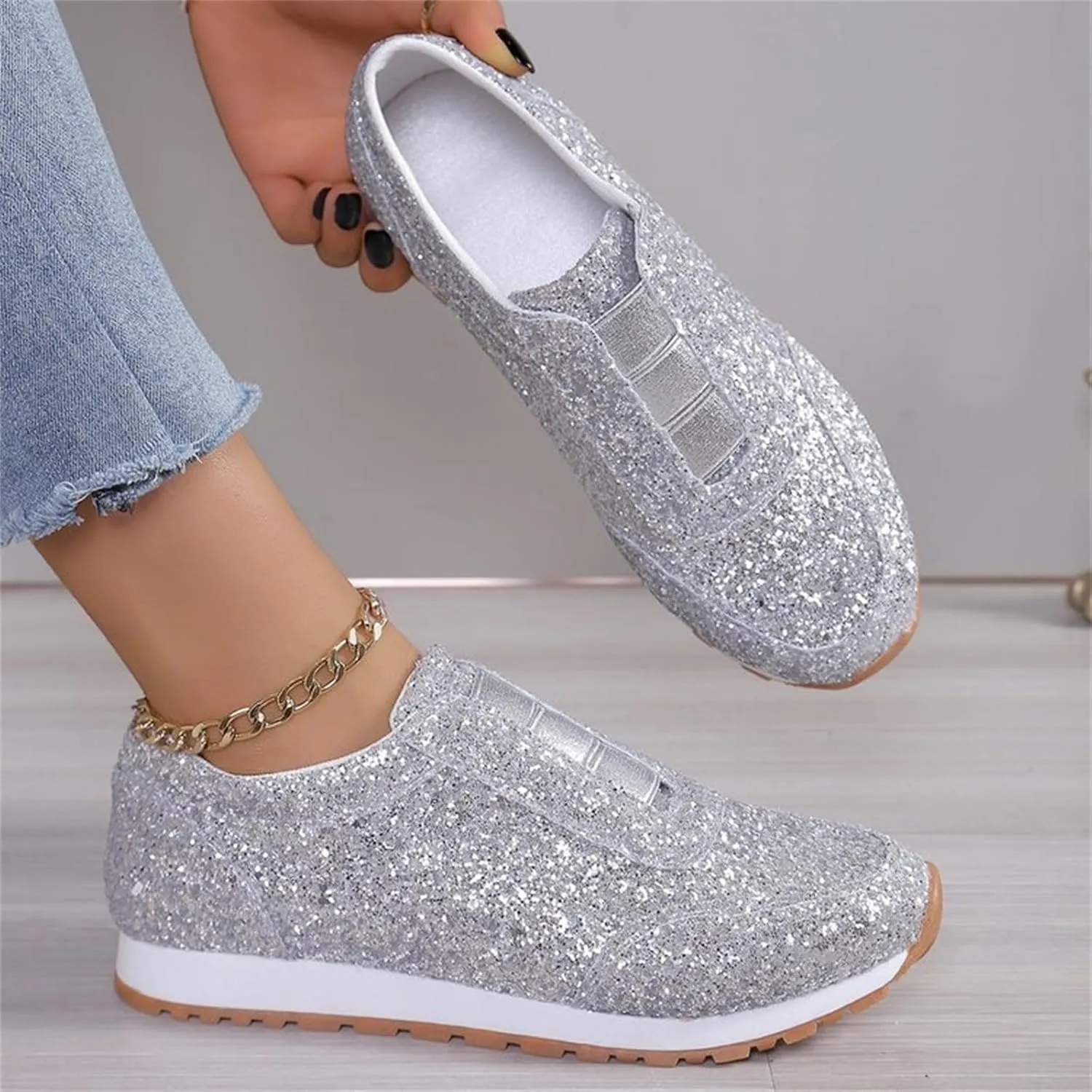 Womens Fall Shoes Womens Shoes Sneakers Slip On Women Loafers Shoes for Work Closed Back Lightweight Breathable Christmas Shoes for Women Loafers for Women Casual
