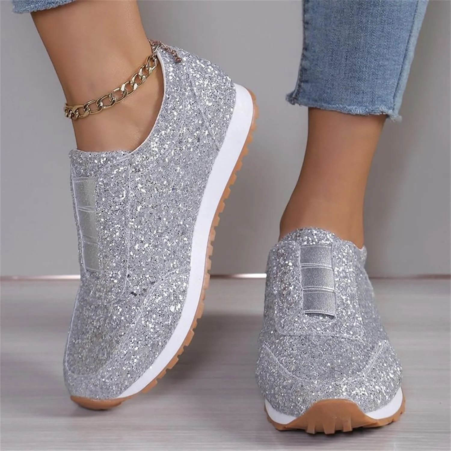 Womens Fall Shoes Womens Shoes Sneakers Slip On Women Loafers Shoes for Work Closed Back Lightweight Breathable Christmas Shoes for Women Loafers for Women Casual