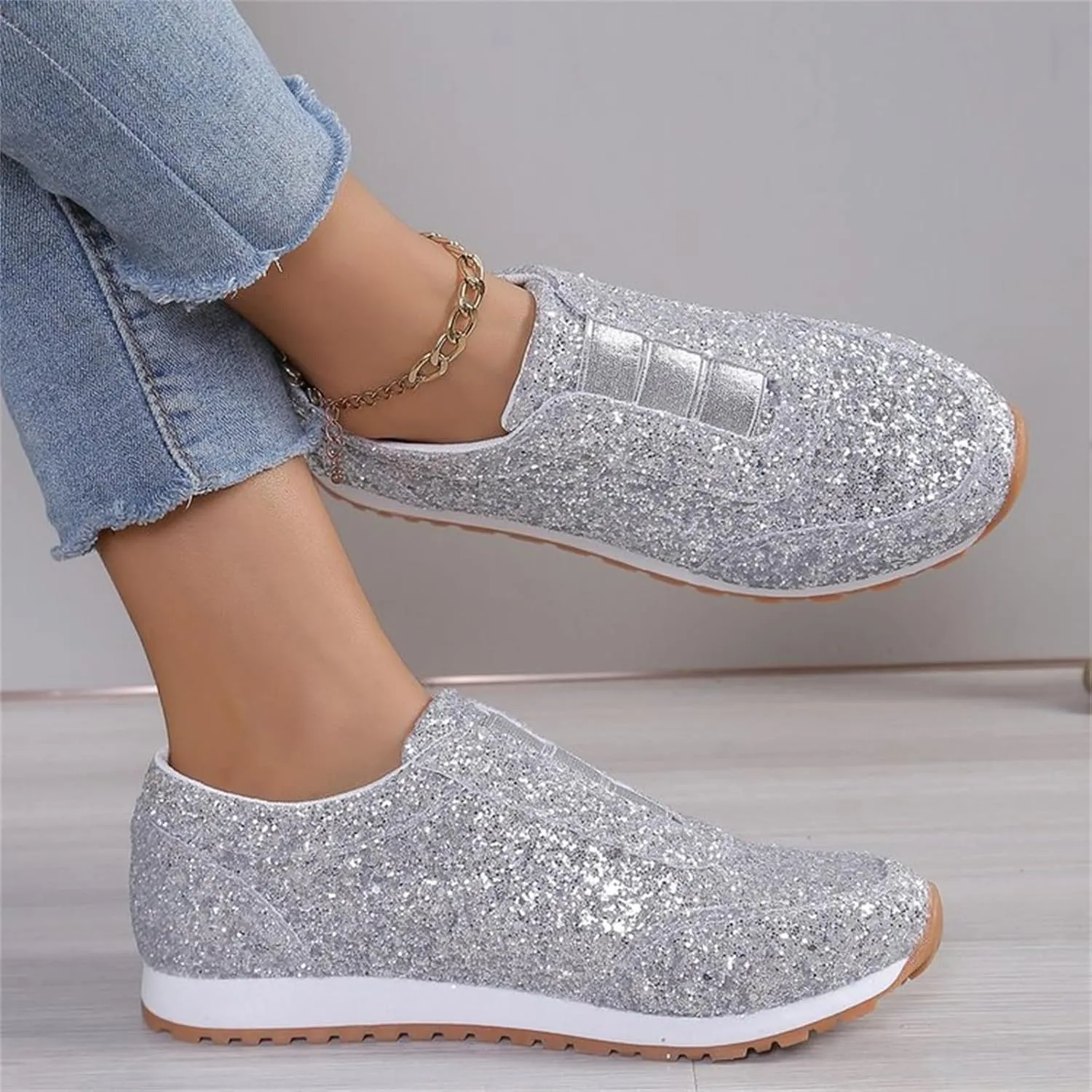 Womens Fall Shoes Womens Shoes Sneakers Slip On Women Loafers Shoes for Work Closed Back Lightweight Breathable Christmas Shoes for Women Loafers for Women Casual