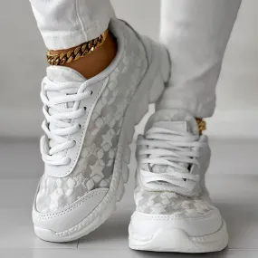 Women's Lace Mesh Sneakers | Stylish & Breathable