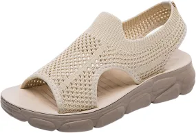 Womens Platform Wedge Sandals Dressy Summer Shoes Comfortable Ankle Strap Open Toe Boho Espadrille Slides for Casual Beach Walking Outdoor Activities Orthopedic Shoes for Women