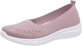Womens Woven Orthopedic Breathable Soft Shoes Go Walking Women’s Breathable Walking Shoes Slip On Mesh Knitted Flats Gym Sneakers Lightweight Casual Easy Shoe Arch Support Orthopedic Flat Footwear
