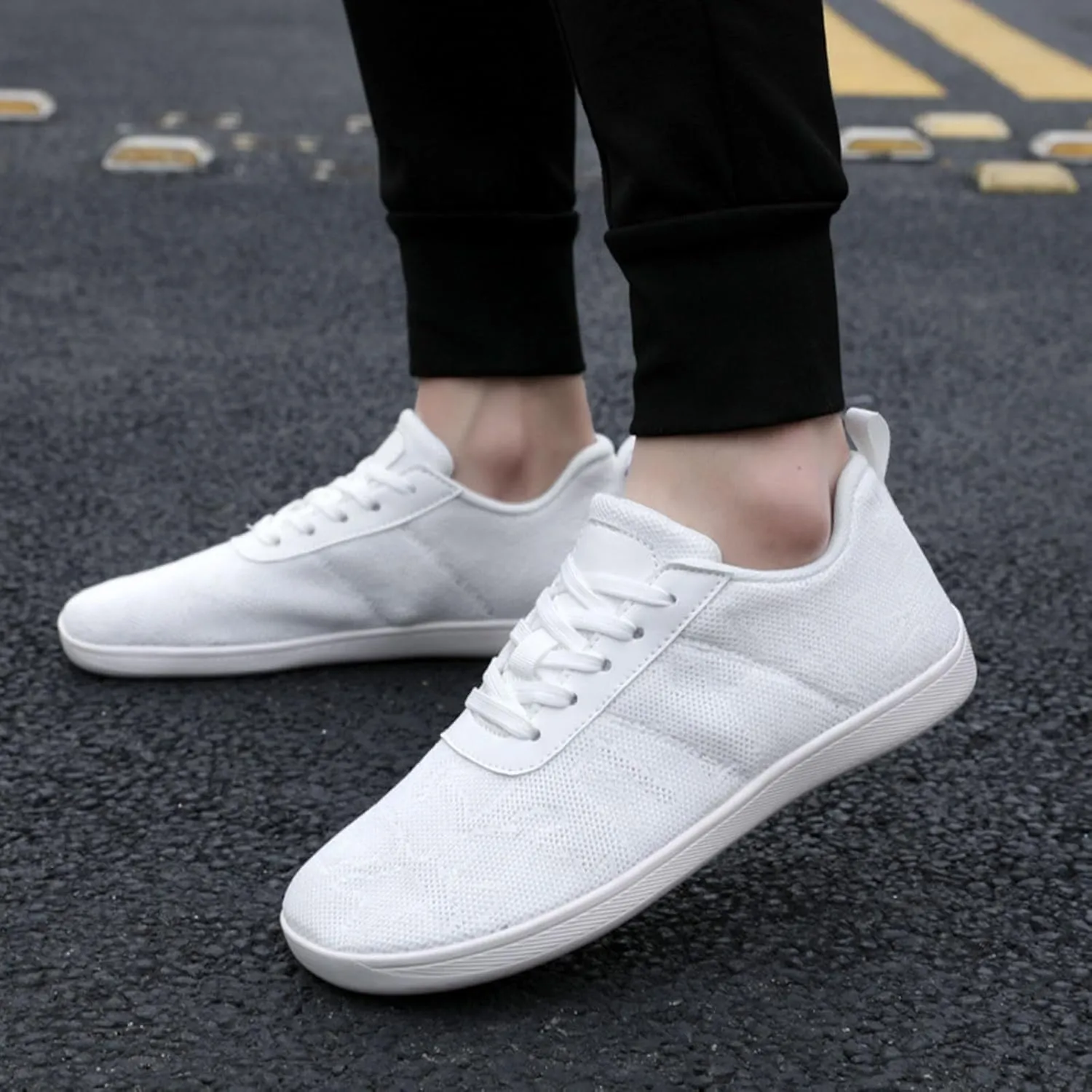 Workout Athletic Sport Shoes for Men Breathable Elastic Fly Woven Mesh Sneaker Outdoor Non Slip Jogging Sneakers