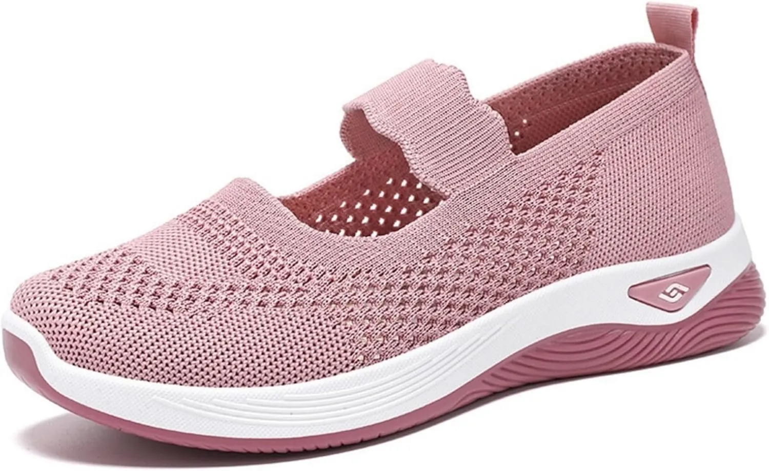 ZWRXW Women's Walking Shoes Wide Width Woven Orthopedic Breathable Soft Shoe Adjustable Go Walk Slip On Shoes with Arch Support Lightweight Comfortable Healthy Footwear for Diabetic